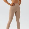 Clearance Dear-Lover Solid Color Active Bra and High Waist Leggings Workout Set Light French Beige