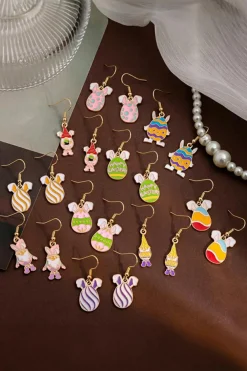 Best Dear-Lover HAPPY EASTER Bunny Egg Pendant Hook Earrings Light Green
