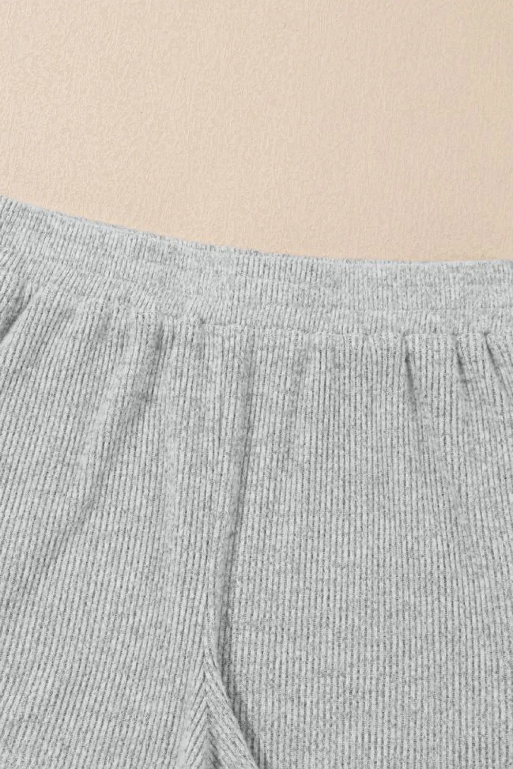Clearance Dear-Lover 3 Pieces Rib Crop Camisole Matching Shorts Lounge Set with Cardigan Light Grey