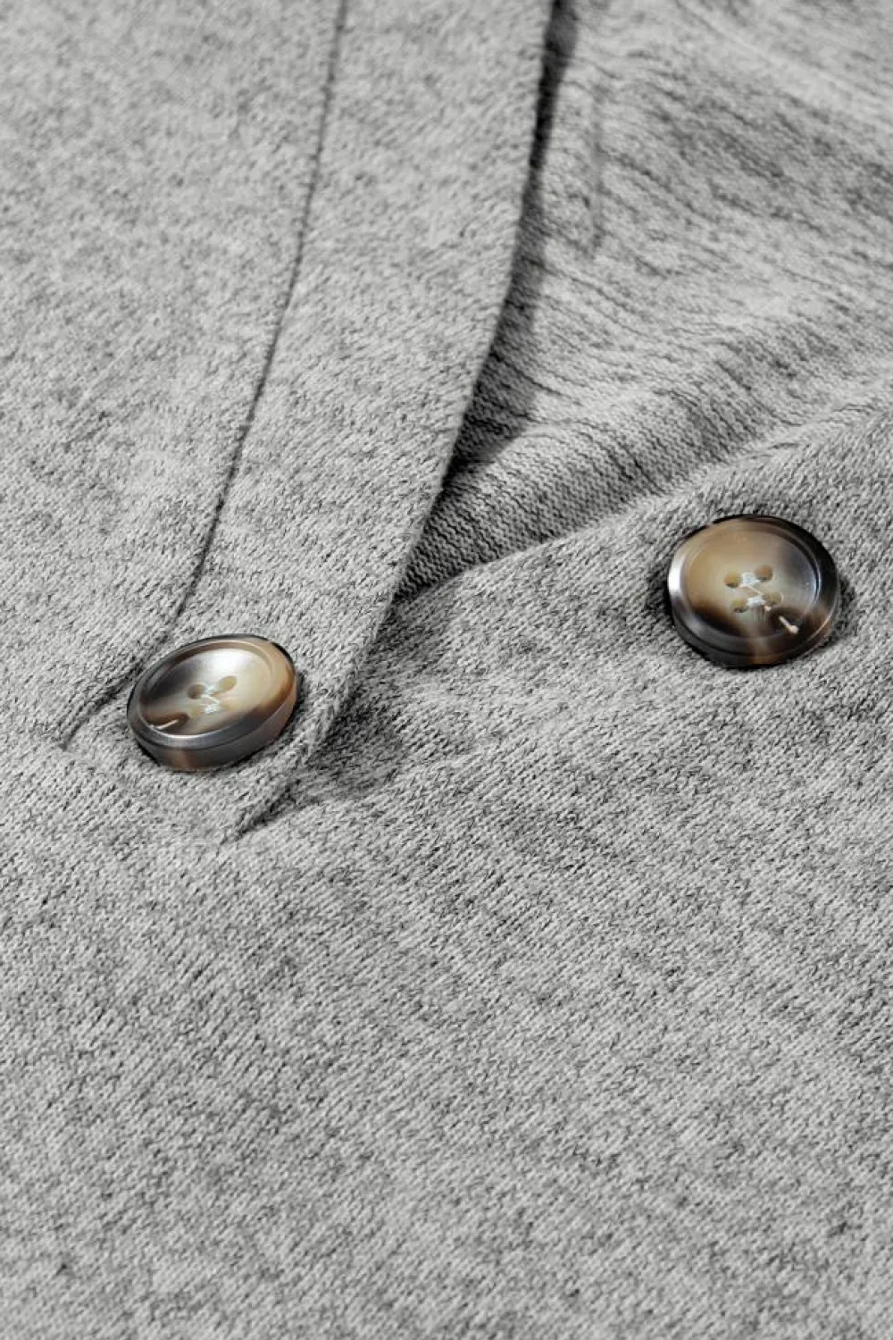 Online Dear-Lover Buttoned V Neck Ribbed Puff Sleeve Top Light Grey