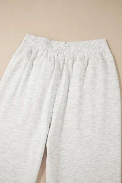 Online Dear-Lover Cross-Waist Wide Leg Lounge Pants Light Grey