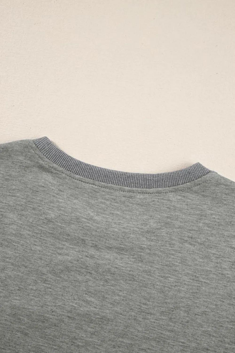 Clearance Dear-Lover Exposed Seam Chest Pocket Split Loose T Shirt Light Grey