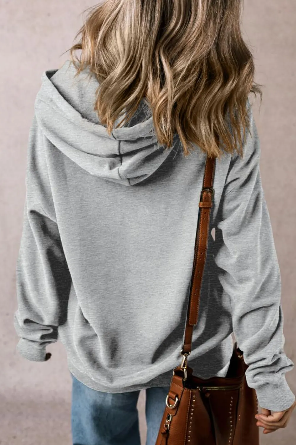 Best Dear-Lover Fleece Lined Kangaroo Pocket Drawstring Chunky Hoodie Light Grey