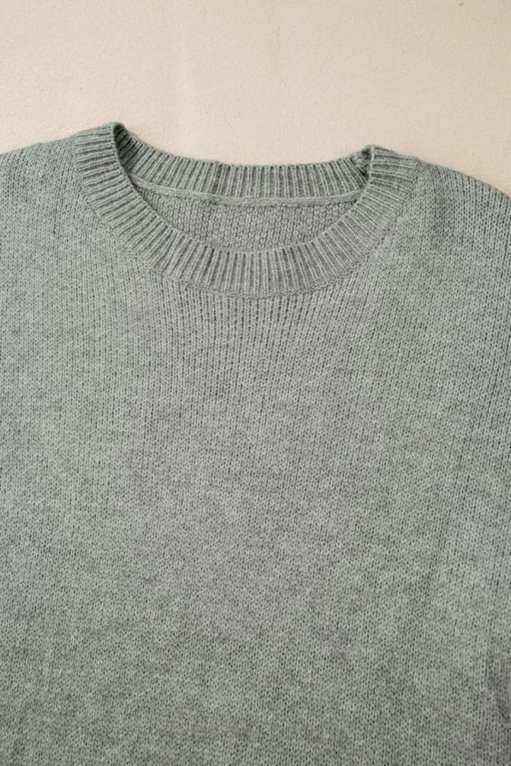 Outlet Dear-Lover Flower Sleeve Drop Shoulder Sweater Light Grey