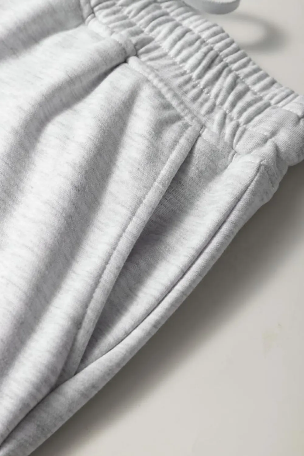 Clearance Dear-Lover French Terry Drawstring Mini Skort with Pockets Light Grey