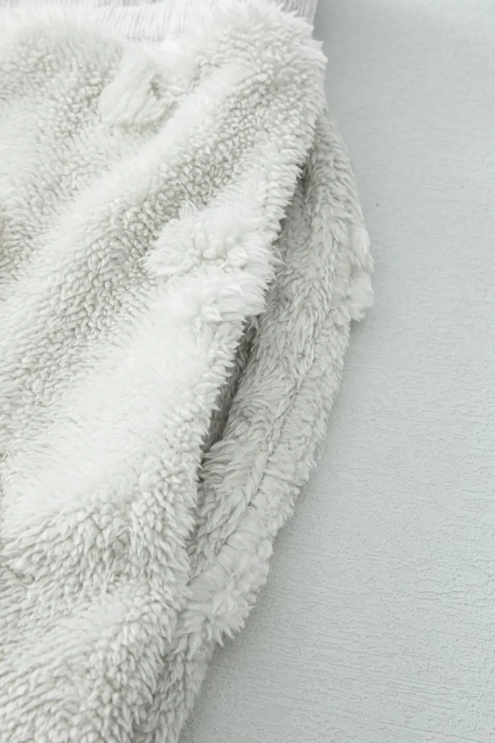 Discount Dear-Lover Leopard Textured Loose Fit Fleece Lounge Set Light Grey