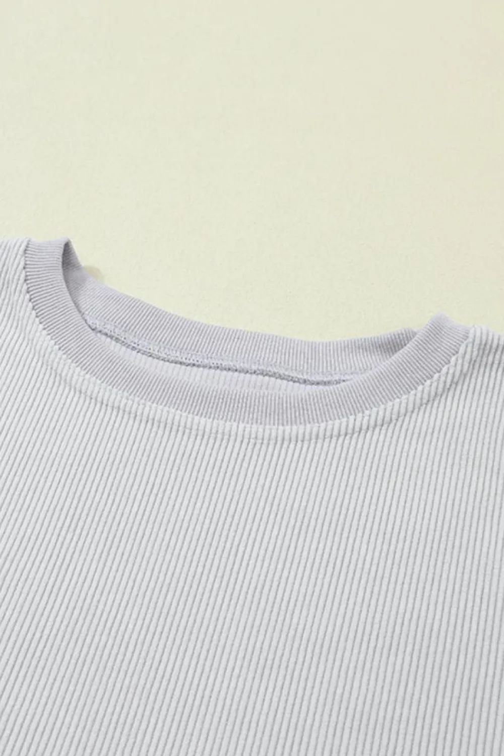 Hot Dear-Lover Ribbed Corduroy Oversized Sweatshirt Light Grey