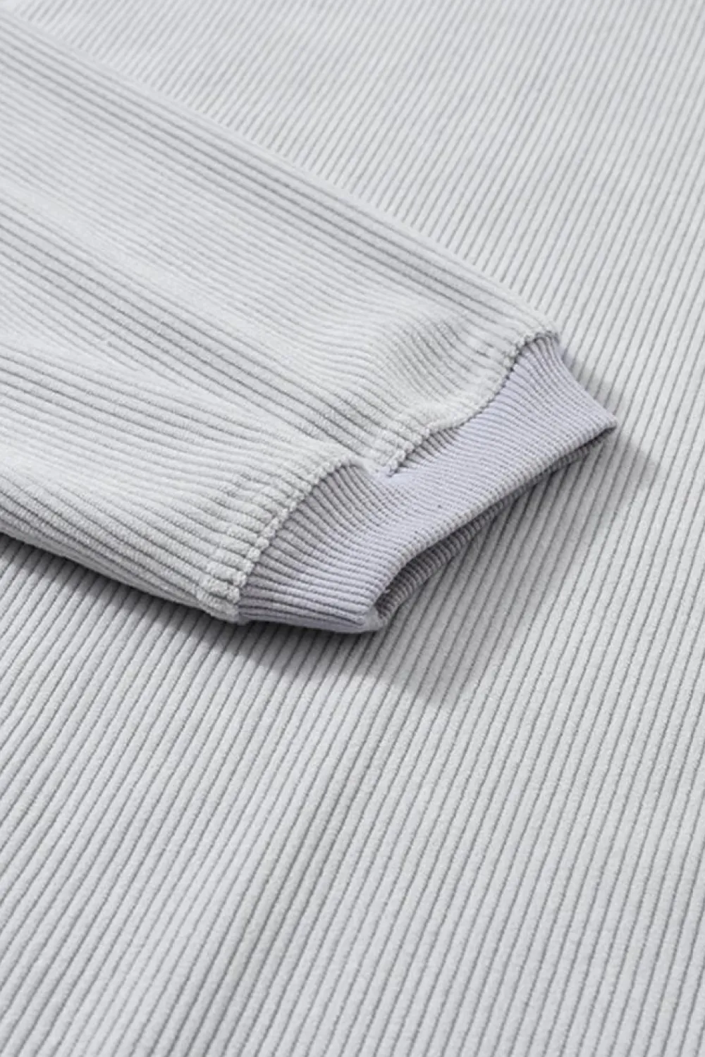 Hot Dear-Lover Ribbed Corduroy Oversized Sweatshirt Light Grey
