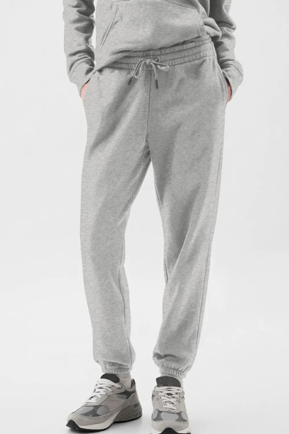 Outlet Dear-Lover Solid Color Fleece Lined Drawstring Waist Joggers Light Grey