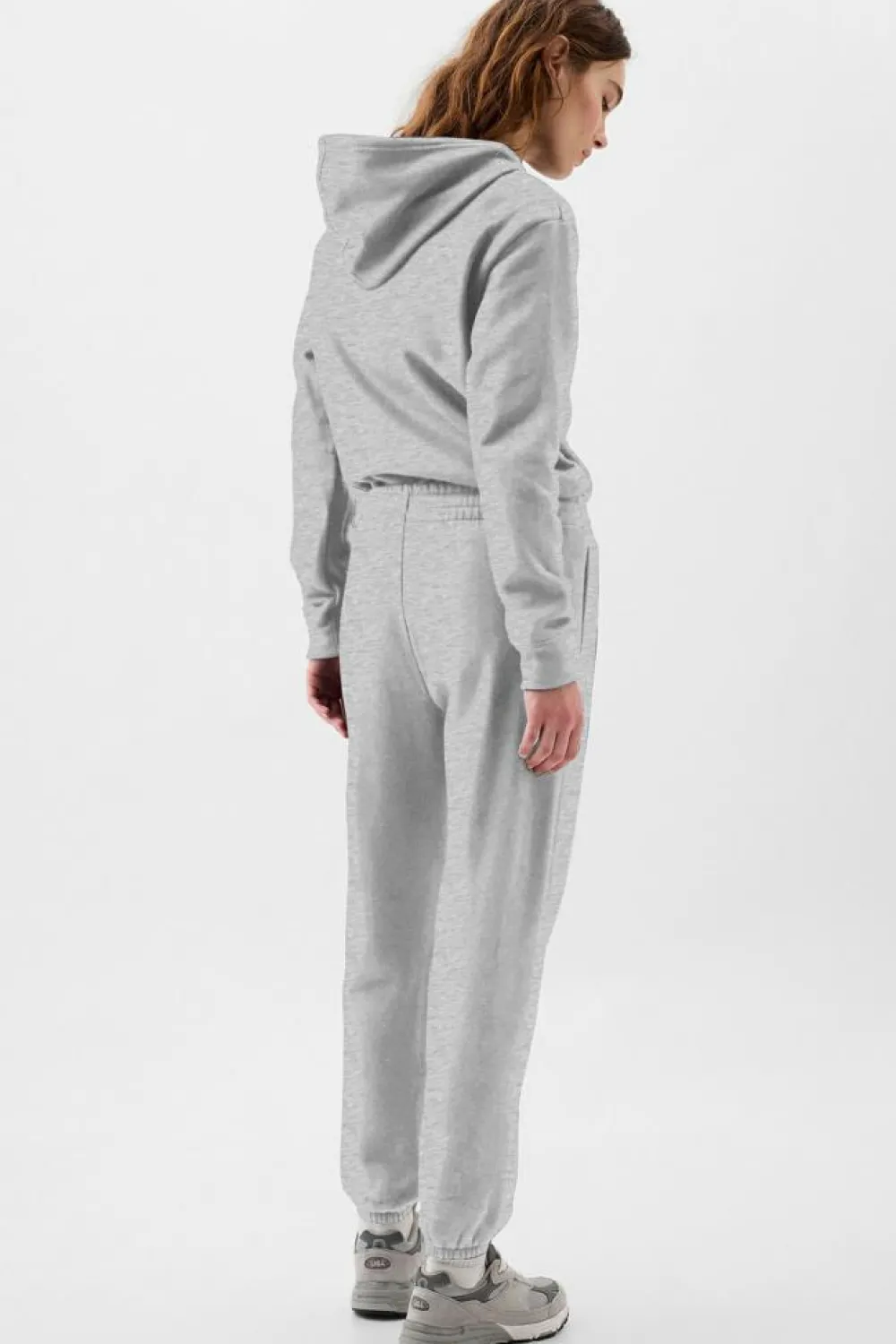 Outlet Dear-Lover Solid Color Fleece Lined Drawstring Waist Joggers Light Grey