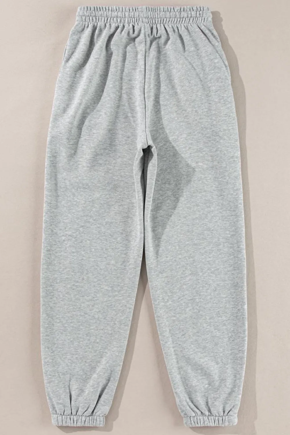 Outlet Dear-Lover Solid Color Fleece Lined Drawstring Waist Joggers Light Grey