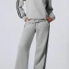 Outlet Dear-Lover Solid Color Side Striped Sweatshirt Active Set Light Grey