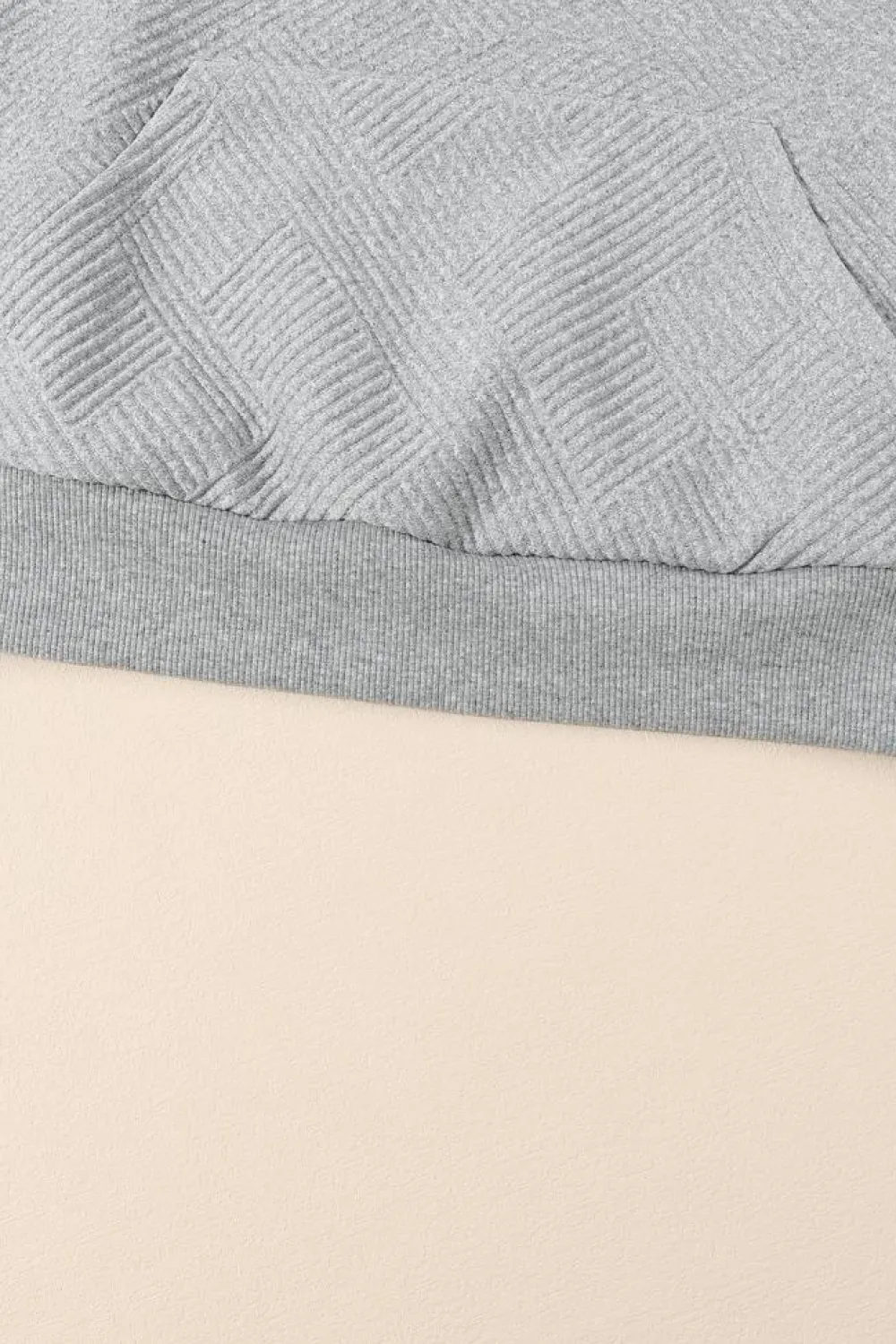 Discount Dear-Lover Textured Knit Buttoned Kangaroo Pocket Sweatshirt Light Grey