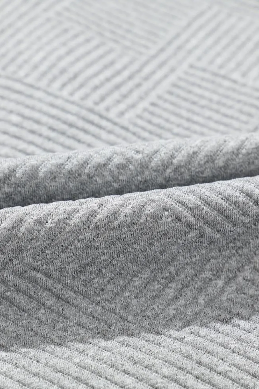 Discount Dear-Lover Textured Knit Buttoned Kangaroo Pocket Sweatshirt Light Grey