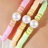 Discount Dear-Lover Bohemian Style Beaded Stretch Bracelet Light Pink