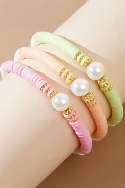 Discount Dear-Lover Bohemian Style Beaded Stretch Bracelet Light Pink