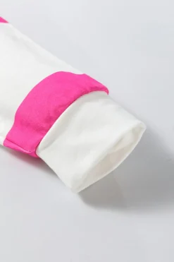 Online Dear-Lover Colorblock Striped Drop Shoulder Long Sleeve Top Light Pink