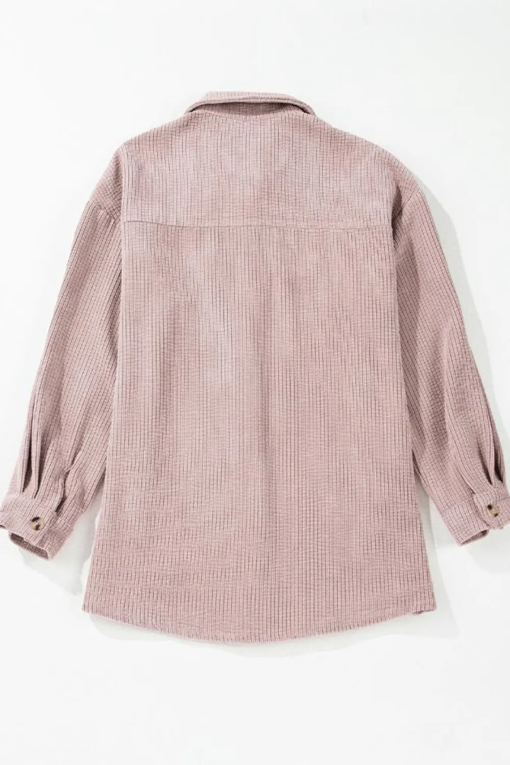 Best Dear-Lover Corduroy Flap Pocket Button Up Shacket Light Pink