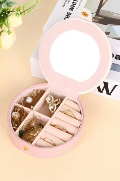 Discount Dear-Lover Jewelry Organizer Cases with Mirror Light Pink