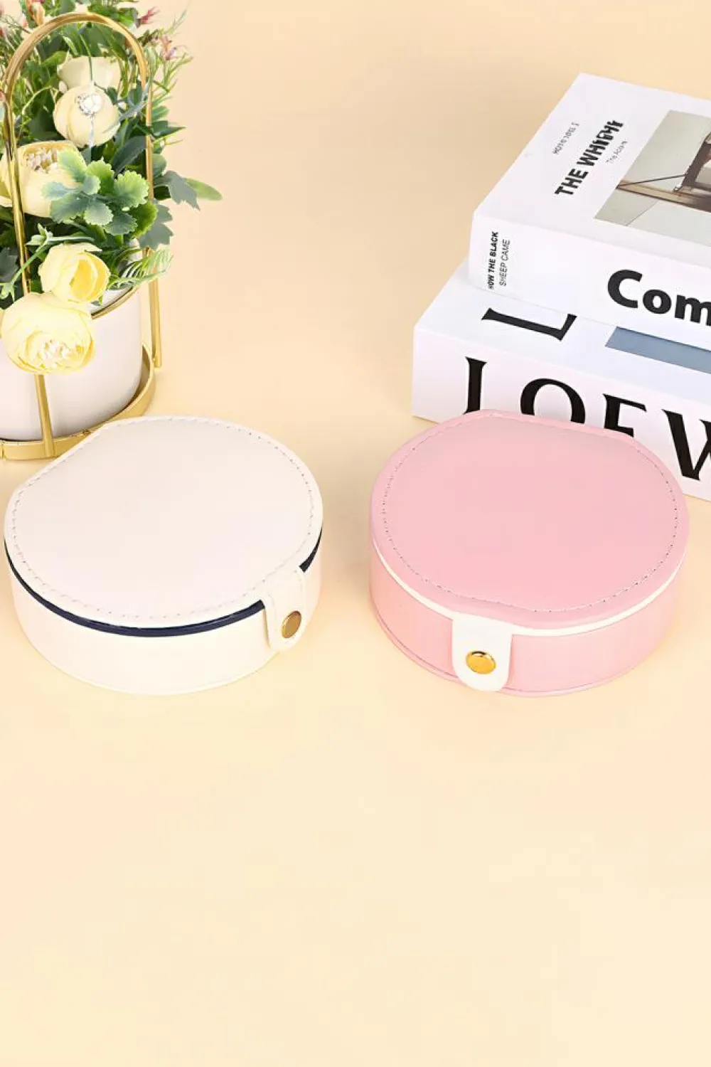 Discount Dear-Lover Jewelry Organizer Cases with Mirror Light Pink