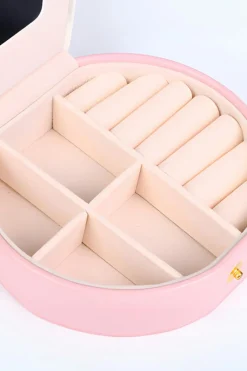 Discount Dear-Lover Jewelry Organizer Cases with Mirror Light Pink