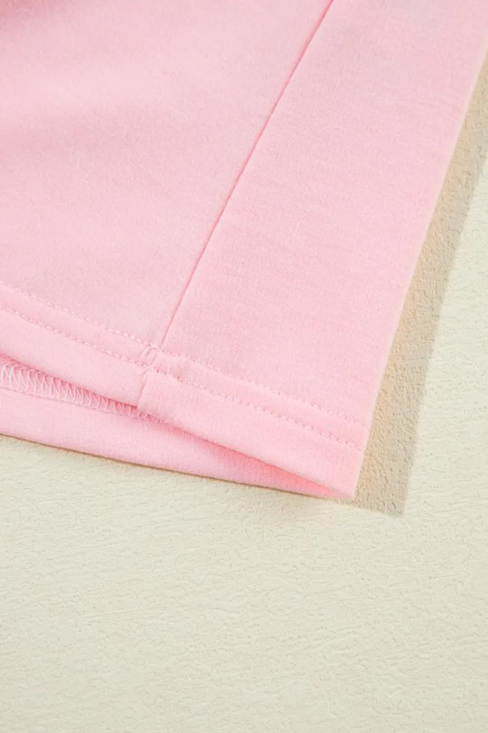 Hot Dear-Lover Rhinestone Pearl Puff Half Sleeve Top Light Pink