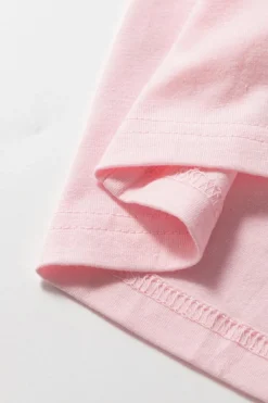 Sale Dear-Lover Scoop Neck Bubble Sleeve Tee Light Pink
