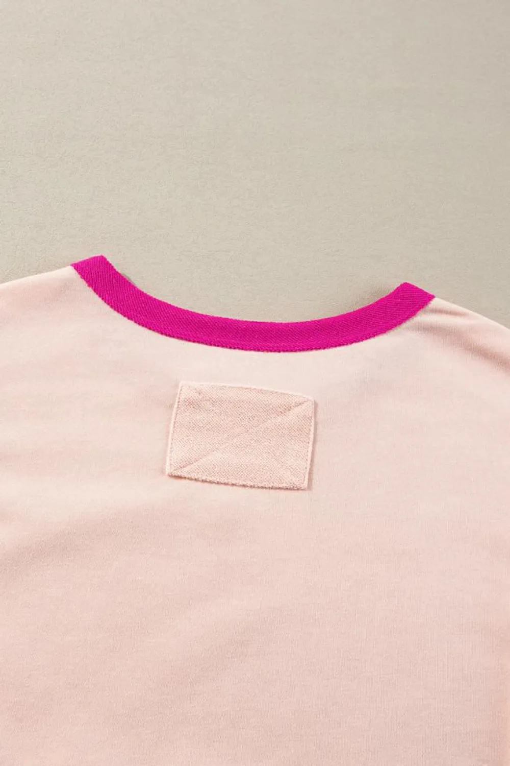Clearance Dear-Lover Star Patchwork Exposed Seam Oversized Sweatshirt Light Pink
