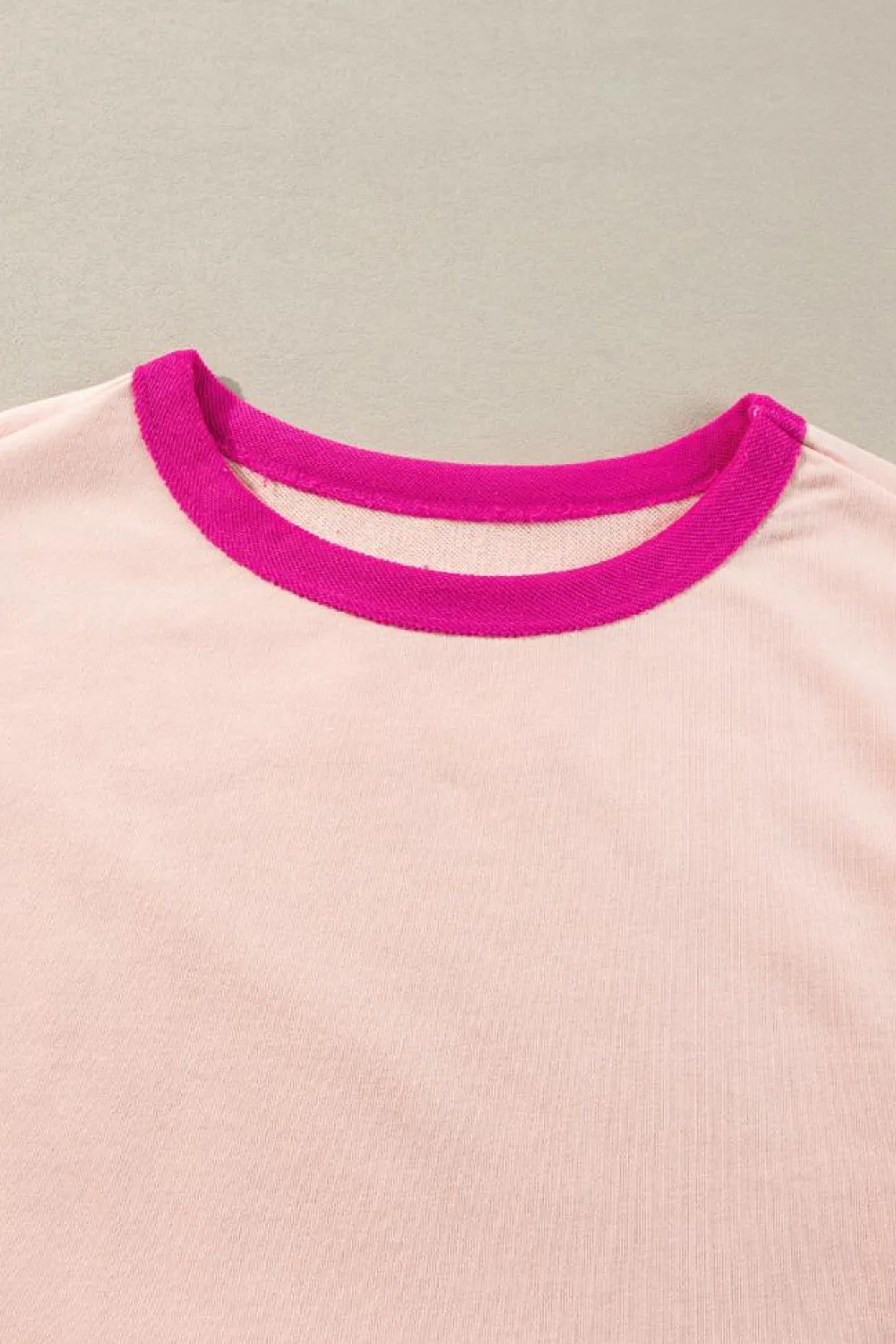 Clearance Dear-Lover Star Patchwork Exposed Seam Oversized Sweatshirt Light Pink