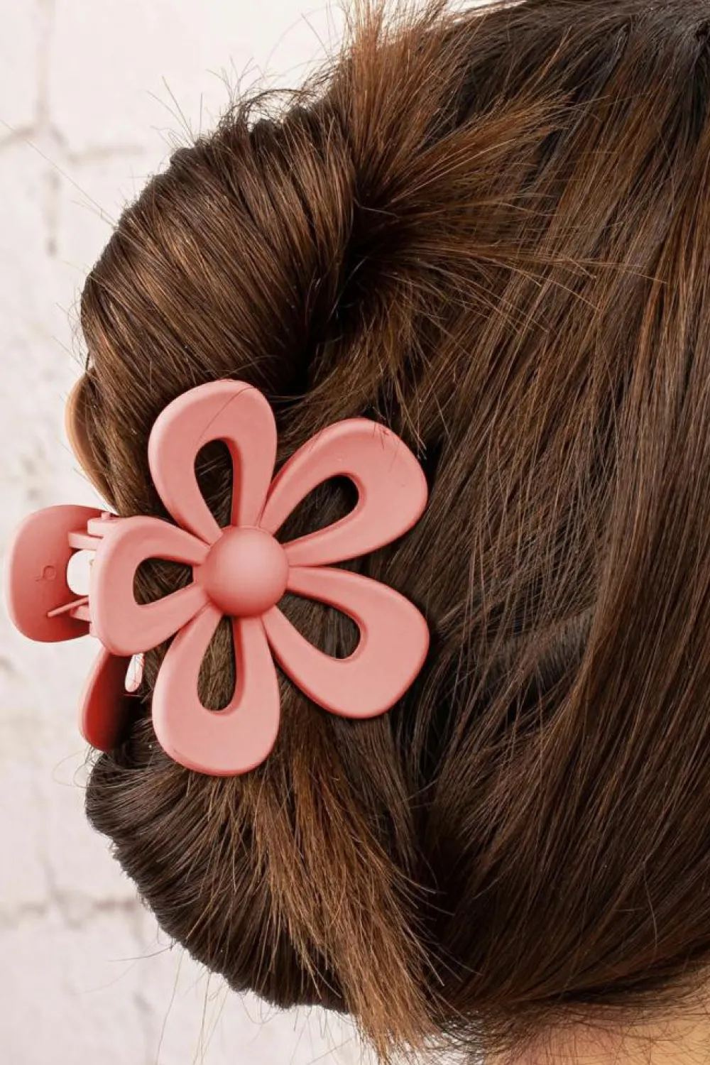 Online Dear-Lover Sweet Hollowed Flower Shape Claw Clip Light Pink
