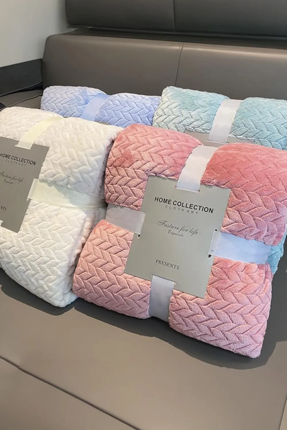 Discount Dear-Lover Textured Soft Fleece Large Throw Blanket Light Pink