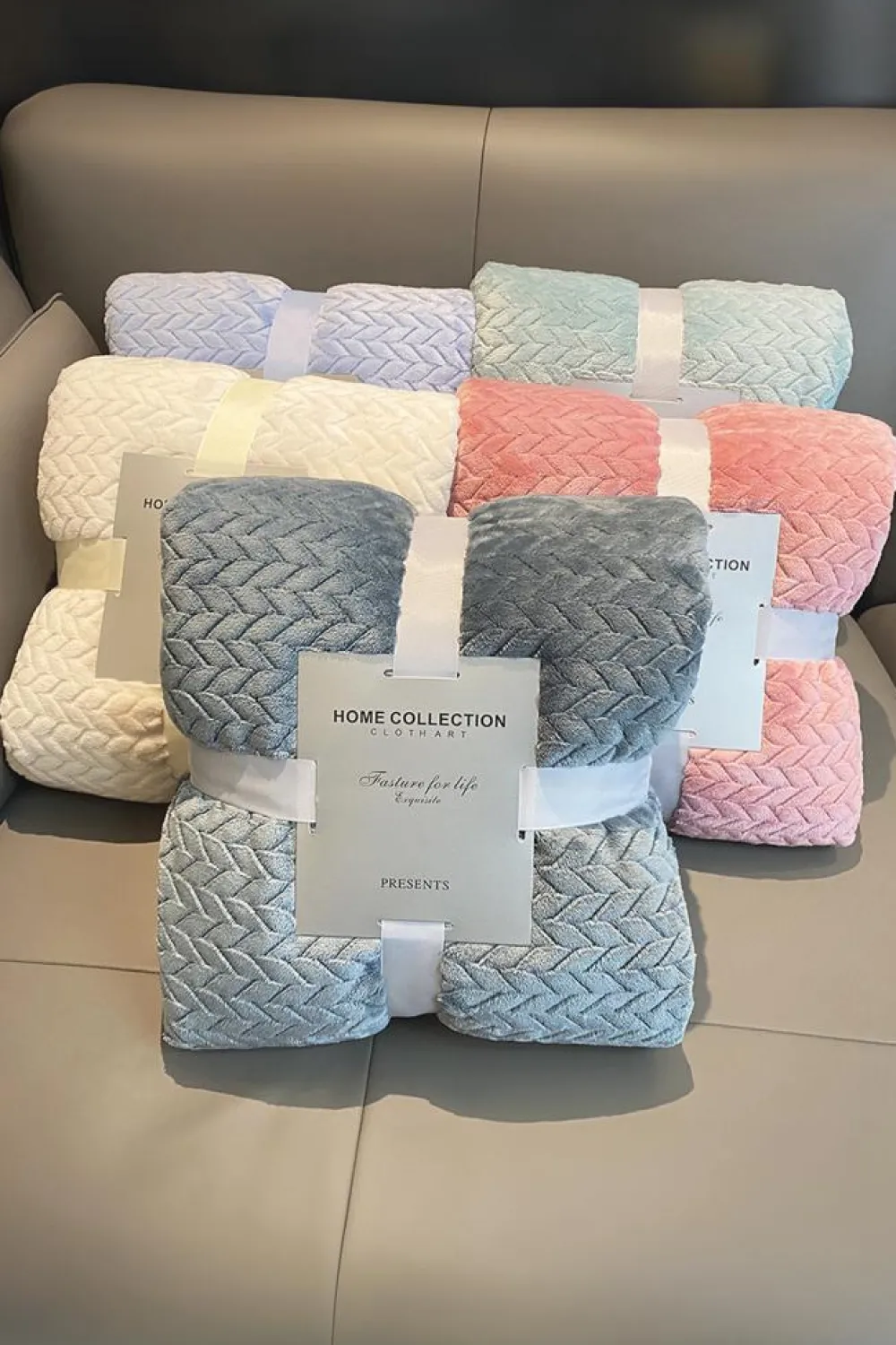 Discount Dear-Lover Textured Soft Fleece Large Throw Blanket Light Pink