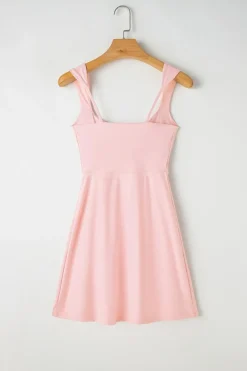 Best Dear-Lover U Neck Sleeveless Side Slit Sports Mini Dress Light Pink