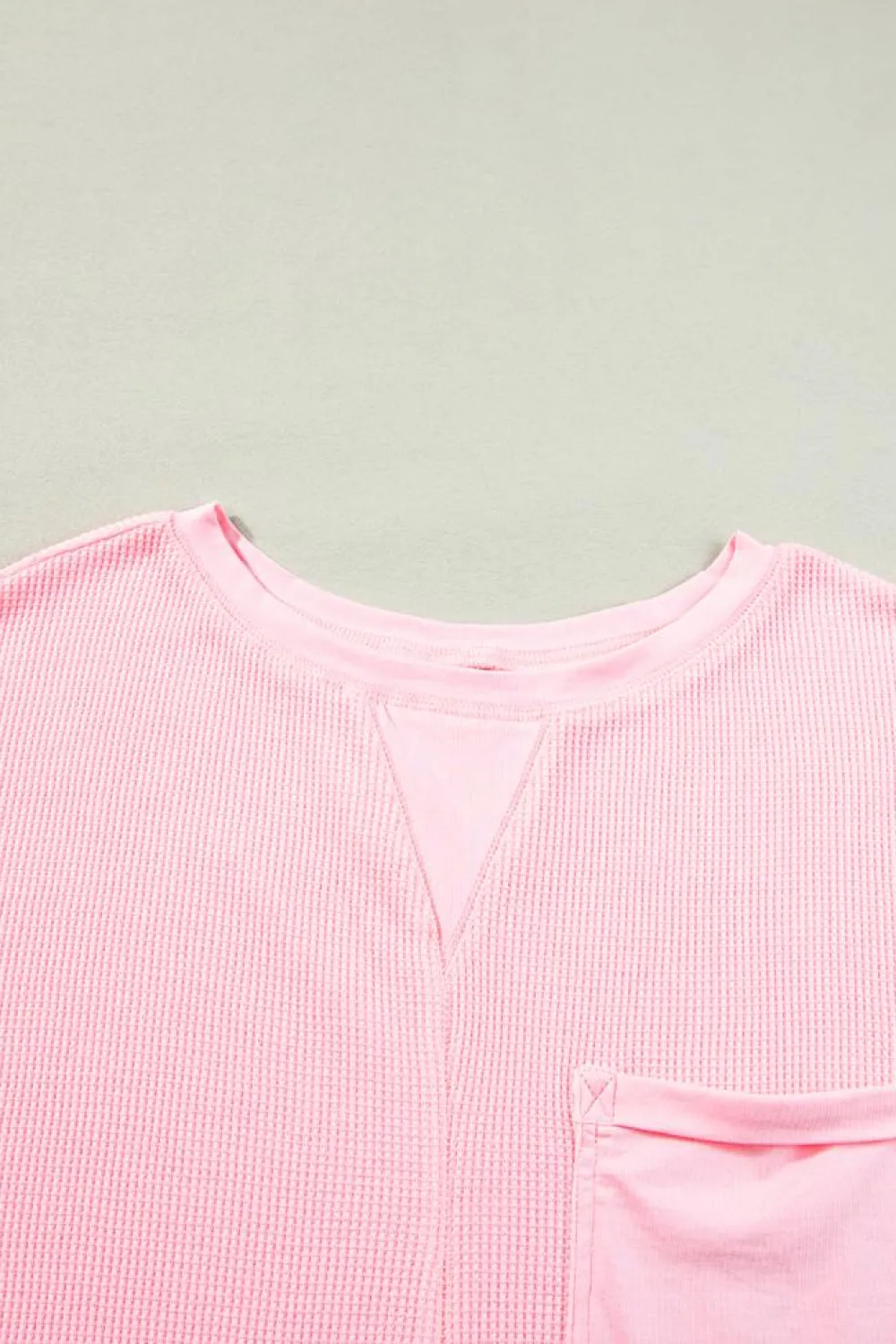Clearance Dear-Lover Waffle Knit Oversize Tee and Shorts Set Light Pink