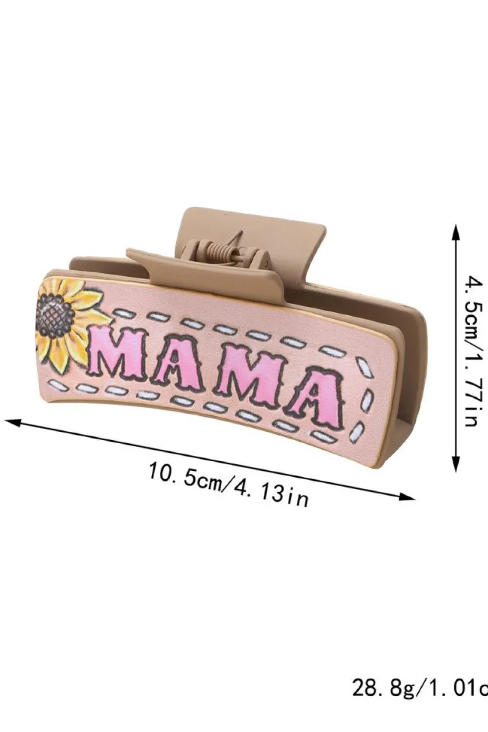 Online Dear-Lover MAMA Sunflower Print Large Hair Clip White