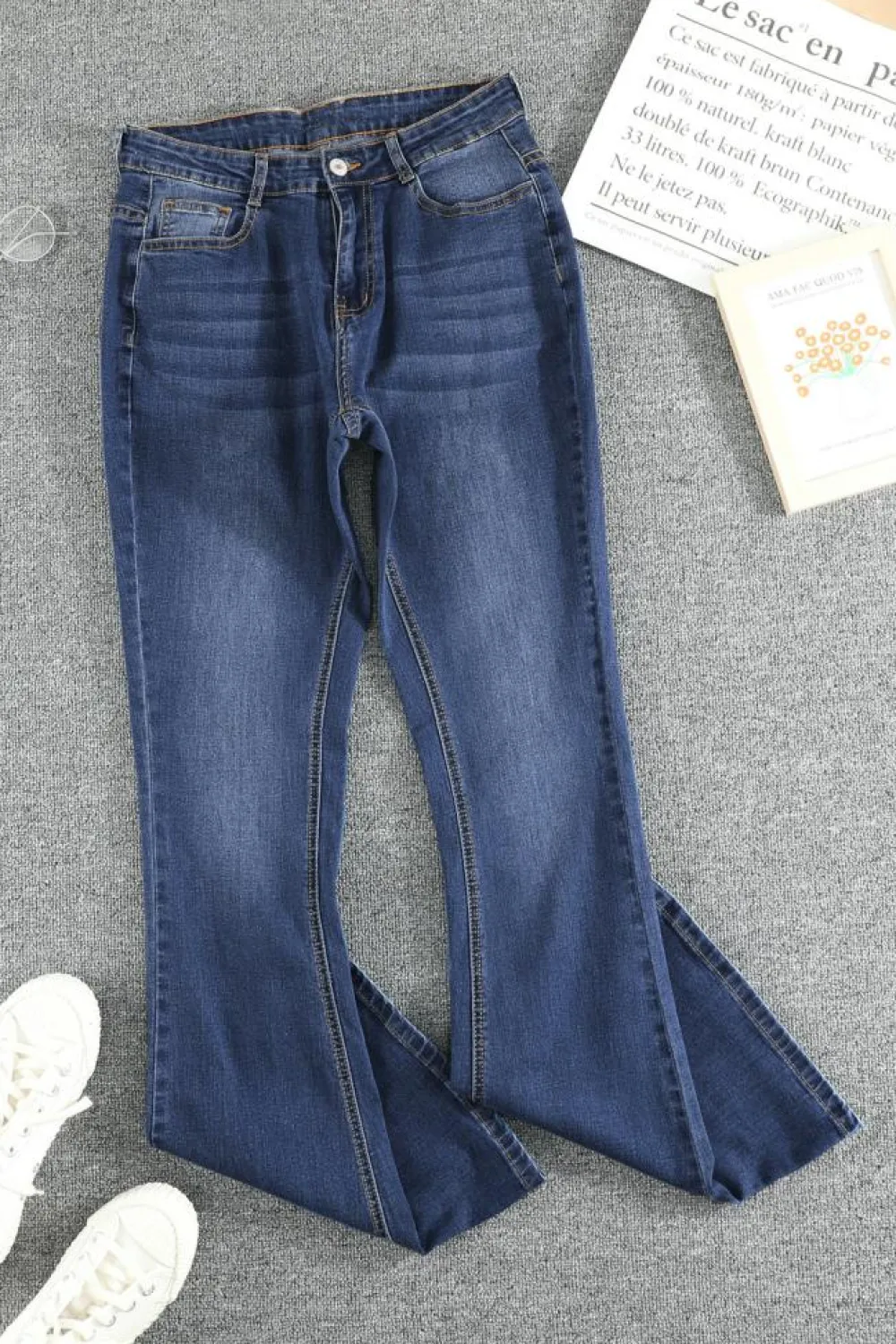 Sale Dear-Lover Medium Wash Vintage Wide Leg Jeans Blue