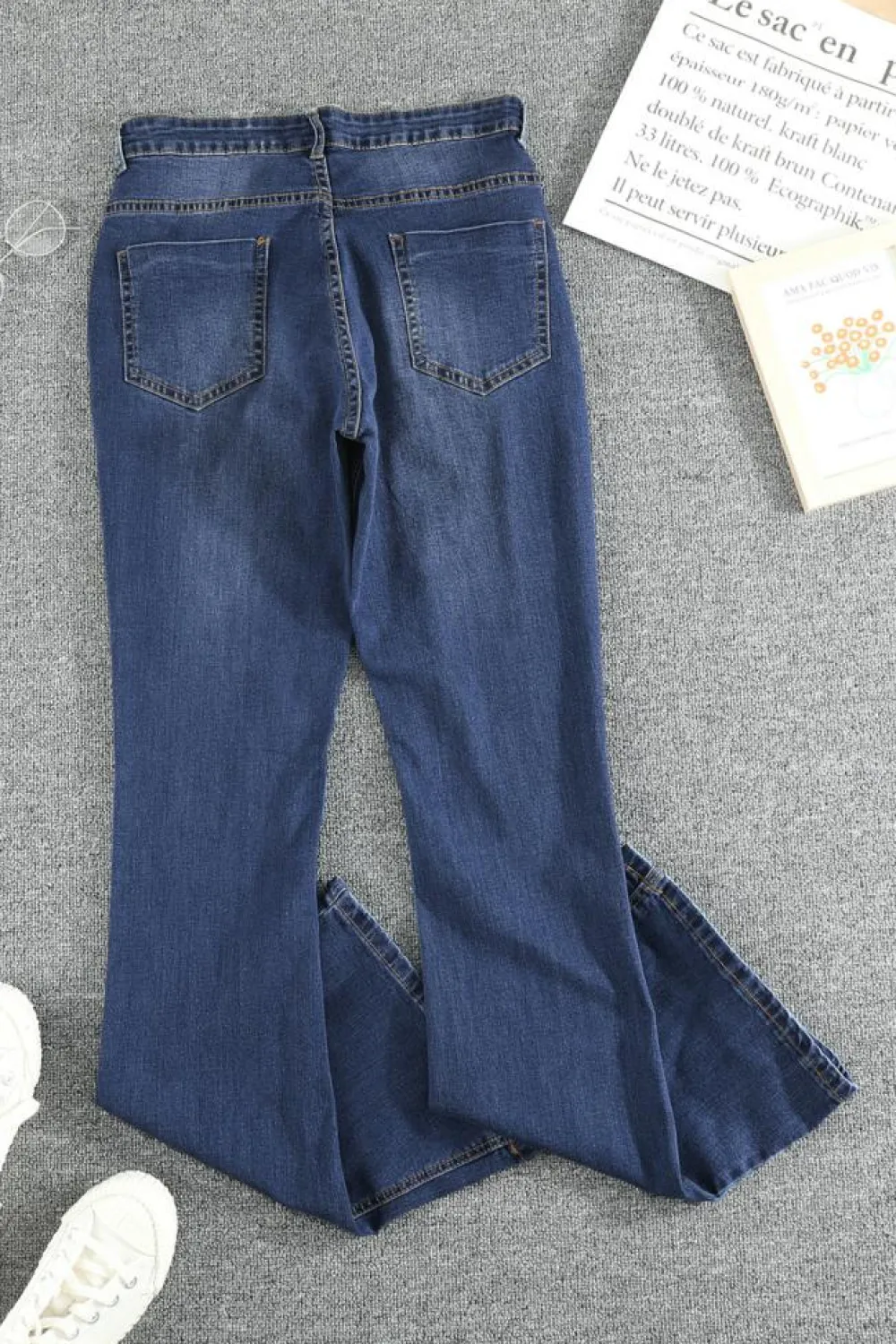 Sale Dear-Lover Medium Wash Vintage Wide Leg Jeans Blue
