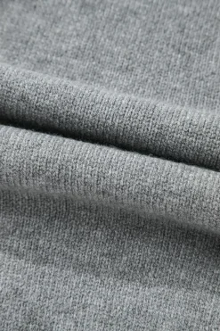 New Dear-Lover Drawstring Hooded Button Up Drop Shoulder Sweater Cardigan Medium Grey