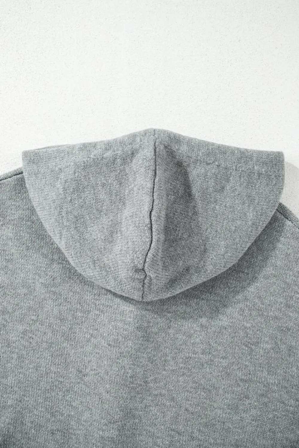 New Dear-Lover Drawstring Hooded Button Up Drop Shoulder Sweater Cardigan Medium Grey