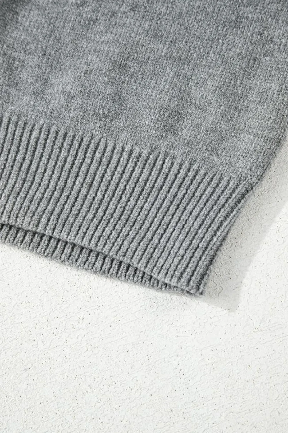 New Dear-Lover Drawstring Hooded Button Up Drop Shoulder Sweater Cardigan Medium Grey