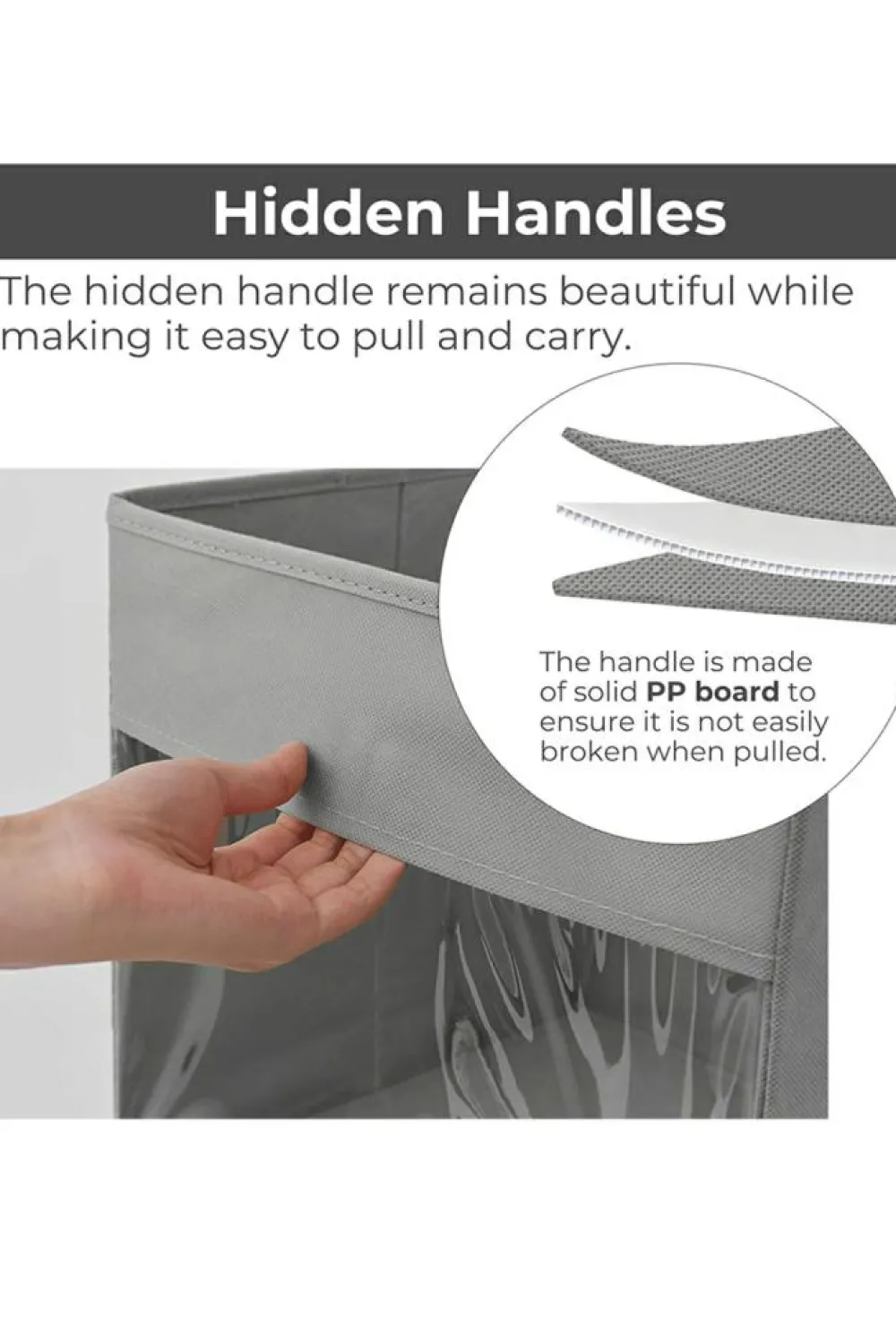Best Dear-Lover Eco-Friendly Foldable Storage Box with Clear Window Medium Grey