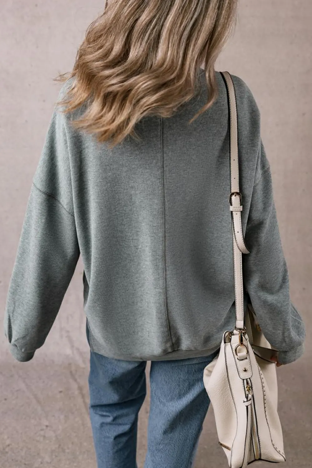 Outlet Dear-Lover Side Split Drop Shoulder Oversized Sweatshirt Medium Grey