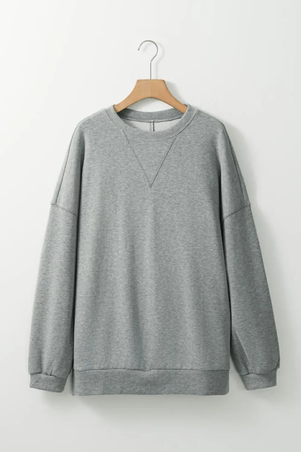 Outlet Dear-Lover Side Split Drop Shoulder Oversized Sweatshirt Medium Grey