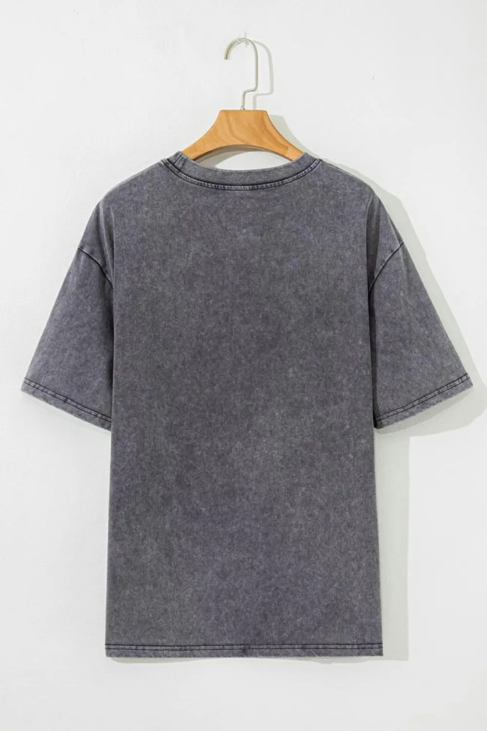 Hot Dear-Lover TEXAS Steer Head Graphic Mineral Wash Oversized T Shirt Medium Grey