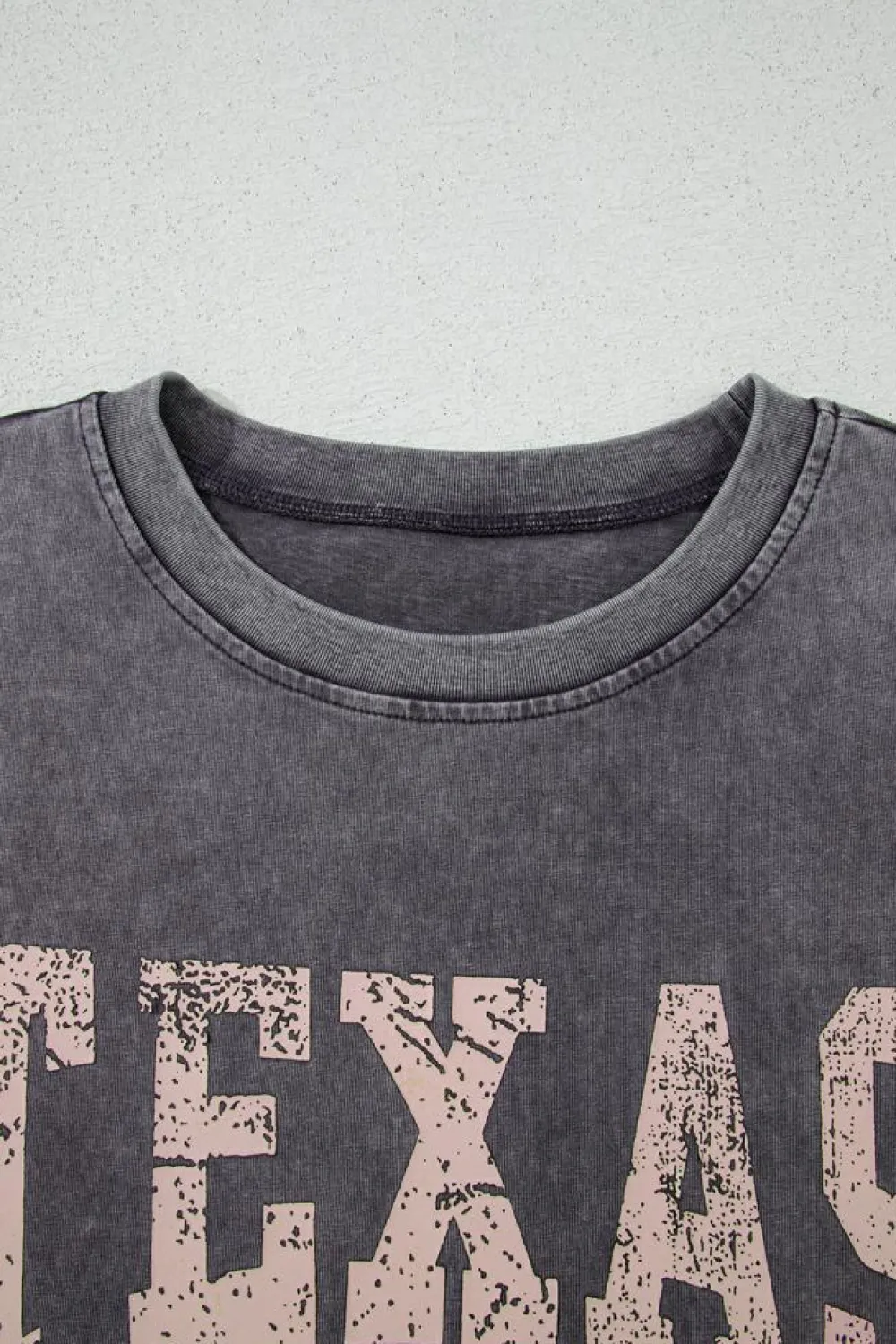 Hot Dear-Lover TEXAS Steer Head Graphic Mineral Wash Oversized T Shirt Medium Grey