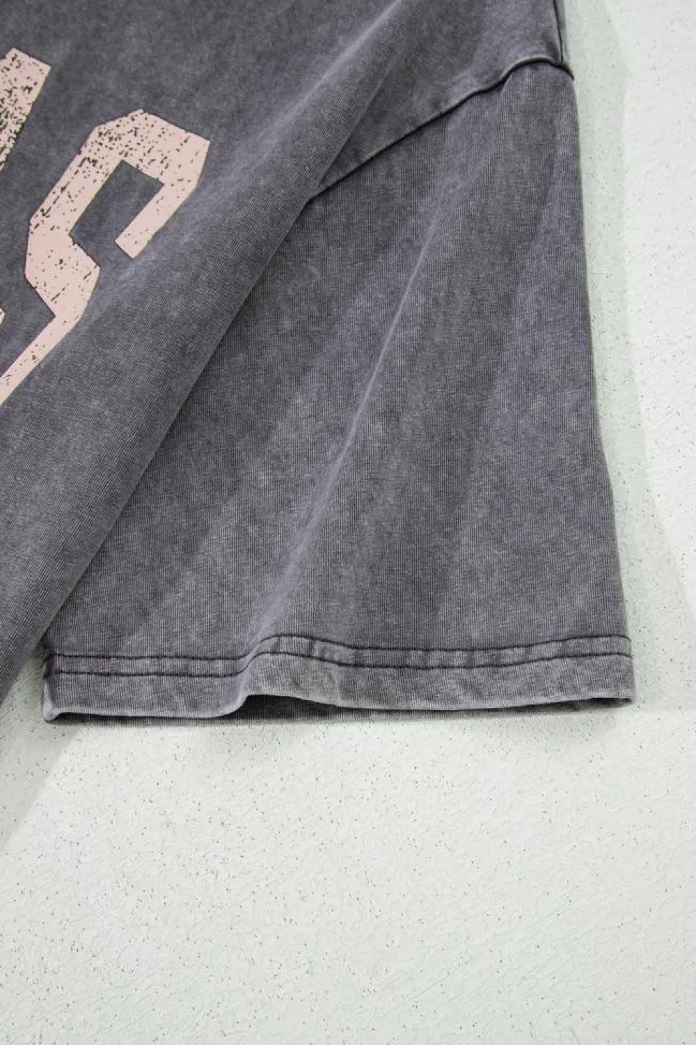 Hot Dear-Lover TEXAS Steer Head Graphic Mineral Wash Oversized T Shirt Medium Grey