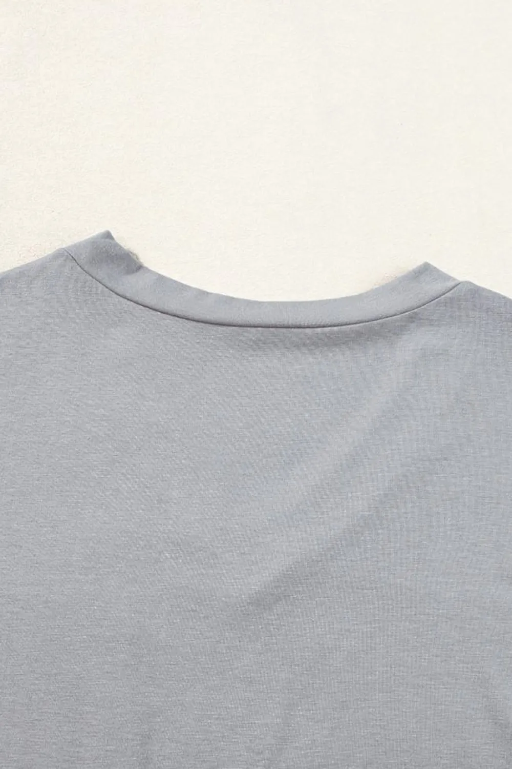Clearance Dear-Lover V Neck Pocketed Rounded Hem Tee Medium Grey
