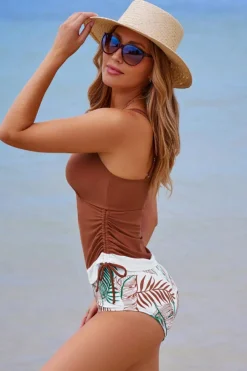 Online Dear-Lover Drawstring Tummy Control Mix-and-match 2pcs Tankini Swimsuit Mineral Red