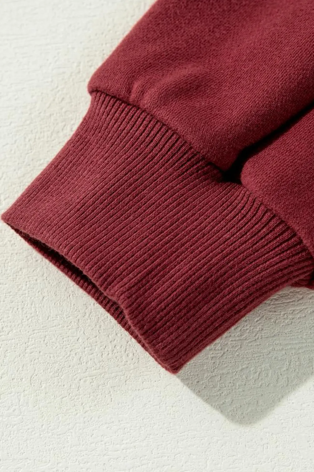 Sale Dear-Lover Two Tone Patchwork Drop Shoulder Pullover Sweatshirt Mineral Red