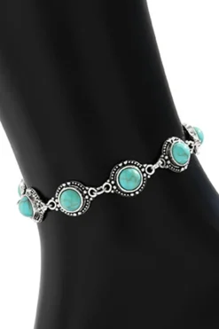 Best Dear-Lover Bohemia Natural Turquoise Anklet Mint Green